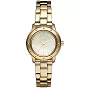 DKNY 迷戀珍珠貝晶鑽時尚腕錶-金色