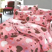 【幸福晨光】40支精梳棉雙人加大六件式兩用被床罩組 / 心漾戀語 台灣製