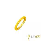 【Just Gold 鎮金店】稜合 TrioLink -縷光 黃金戒指 港圍 13  金色