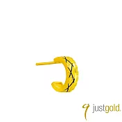 【Just Gold 鎮金店】稜合 TrioLink -映絆 黃金單耳耳環