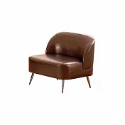 IDEA-古典藝術光澤油蠟皮單人沙發/兩色可選 咖啡色