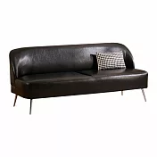 IDEA-古典藝術光澤油蠟皮三人沙發/兩色可選 黑色