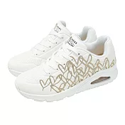 Skechers 休閒鞋 Uno-Golden Heart 女鞋 白 金 聯名 愛心 緩衝 運動鞋 177975WTRG 22cm WHITE ROSE GOLD