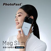 【PhotoFast】SSB MagSlim充 Qi2 固態行動電源 5000mAh 防爆充 冰晶白