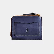 《 Takumics 》Palma YKK拉鍊薄短夾 薄零錢包 義大利製絨面植鞣皮革 海軍藍