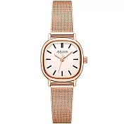 JULIUS 聚利時 聖塔安娜 米蘭方形腕錶 JA-1538(三色/22.8X24mm) 玫瑰金