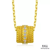 【點睛品】鏤空網紋 鑽石黃金項鍊