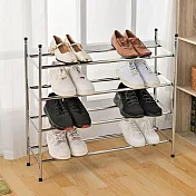 【H&R安室家】台製簡約風可堆疊伸縮四層收納鞋架 鞋收納 SH122