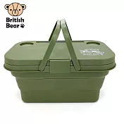 英國熊 折疊桌野餐籃(綠) Y-B024