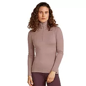 【紐西蘭Icebreaker】女 Oasis 半開襟長袖上衣-BF200 S 藕粉