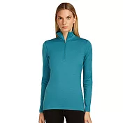 【紐西蘭Icebreaker】女 Oasis 半開襟長袖上衣-BF200 S 湖水藍