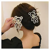 【Hera赫拉】韓系小熊鯊魚夾 L111092701 兩入組(珍珠+水鑽)