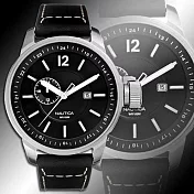 NAUTICA 極簡時尚紳士腕錶-黑