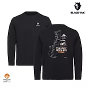 BLACKYAK 男 MOUNTAIN圖騰長袖上衣 L 黑色