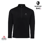 BLACKYAK 男 POLARTEC POWERDRY刷毛長袖半開襟 L 黑色