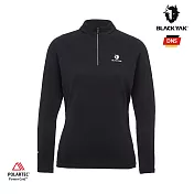 BLACKYAK 女 DNS POLARTEC長袖半開襟 L 魅黑