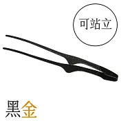 日本TKG仙武堂可站立職人燒烤夾18-0不鏽鋼陽極氧化烤肉夾BTVJ601黑金(小夾頭;一體成型更衛生;整體厚實不易斷裂)燒肉夾食物夾餐夾火鍋夾