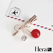【Hera赫拉】韓國百搭櫻桃合金珍珠髮鴨夾兩入組 紅色珍珠
