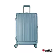 【CROWN 皇冠】BOXY 29吋 前開式防盜拉鍊/ 鋁框拉桿箱- 鼠草綠色
