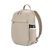 【KINGSONS】質感緞面-輕盈隨行雙層後背包|防潑水材質|可容納14吋筆電- 柔光杏