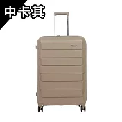 KANGOL - 英國袋鼠20吋輕量耐磨雙格層箱體可擴充升級版PP行李箱-多色可選 中卡其