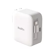KooPin 45W快充型伸縮線-氮化鎵旅行充電器 快充頭 含線 -白色