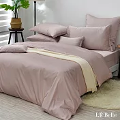 (網路獨家)義大利La Belle《翩翩絮羽-香頌粉》雙人天絲棉四件式被套床包組
