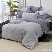 義大利La Belle《簡敘阡陌》雙人純棉四件式防蹣抗菌吸濕排汗兩用被床包組