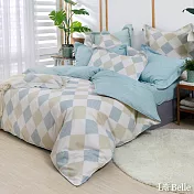 義大利La Belle《淡簡寂思》單人純棉三件式防蹣抗菌吸濕排汗兩用被床包組