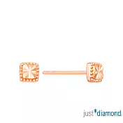 【Just Diamond】方鑽語 18K玫瑰金耳環(網路限定)