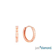【Just Diamond】鎖心環-圓 18K玫瑰金耳環(網路限定)
