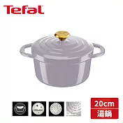 法國特福 Air系列陶瓷鑄造雙耳湯鍋20cm(含蓋)-丁香紫 E2714424