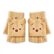 【ONEDER 旺達】三麗鷗兒童保暖手套 迪士尼針織手套 露指毛氈手套-  Tsum Tsum維尼 TT-LM003