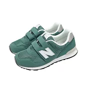 New Balance NB 童鞋 313 寬楦 中童 雲杉亮綠 金屬銀 魔鬼氈 休閒鞋 運動鞋 NB PO313TE2-W 19cm GREEN/WHITE