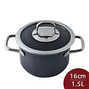 WMF FUSIONTEC 高身燉鍋 (含蓋) 18cm 2.4L 黑 湯鍋 (電磁爐 IH爐可用)