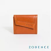 ZODENCE 義大利植鞣革不對稱減法短夾  經典駝