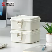 【日本天馬】HACOTTO 方形多功能PP收納工具箱- 奶油杏白