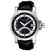 NAUTICA 兩地時間計時休閒腕錶-黑