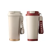 【JAR嚴選】日式雙飲手提316不鏽鋼咖啡杯 -2入組 白+紅