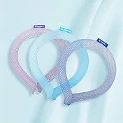 UNOS 冰絲涼感環- 四色男女任選(格紋)- 淺藍M