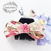 【PinkyPinky Boutique】甜薔薇 多層蝴蝶結抓夾 鯊魚夾 公主頭夾 (粉紅色)