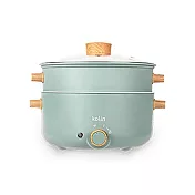 kolin歌林 多功能蒸煮料理電火鍋3L(附304不鏽鋼內膽蒸籠) KHL-SD2366 雪柳綠