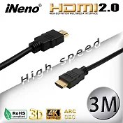 【iNeno】HDMI High Speed 超高畫質圓形傳輸線 HDMI2.0版-3M