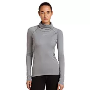 【紐西蘭Icebreaker】女 Polar MerinoFine™ 細緻羊毛半蒙面高領長袖上衣(15.5微米)-300 S 合金灰
