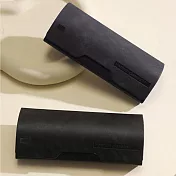 seoul show首爾秀 弧形復古皮質全鐵硬殼防壓墨鏡老花近視太陽眼鏡盒 黑色