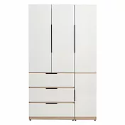 IDEA-MIT面白4X7尺升級耐磨四開三抽收納衣櫃+側邊櫃