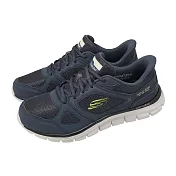 Skechers 休閒鞋 Track-Ezral Slip-Ins 寬楦 男鞋 藍 灰 輕量 運動鞋 233039WNVLM