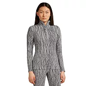 【紐西蘭Icebreaker】女 Vertex 半開襟長袖上衣(雪痕線條)-260 S 雪白/黑