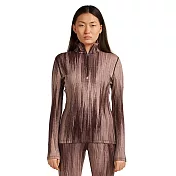 【紐西蘭Icebreaker】女 Vertex 半開襟長袖上衣(山峰紋理)-260 S 深紅棕/藕粉