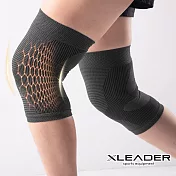 【Leader X】 台灣製 防護升級鋅石墨烯護膝 登山 運動 健身 一雙入 (四色任選) 黑灰